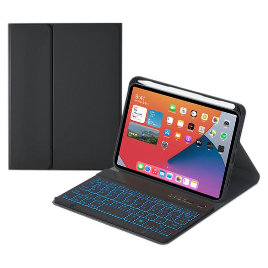 HK006D Square Keys Detachable Bluetooth Solid Color Keyboard Leather Tablet Case with Colorful Backlight & Holder for iPad mini 6(Black) - For iPad mini by buy2fix | Online Shopping UK | buy2fix