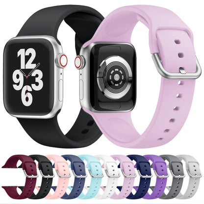 Single-color Silicone Buckle Strap Watch Band For Apple Watch Ultra 49mm&Watch Ultra 2 49mm / Series 9&8&7 45mm / SE 3&SE 2&6&SE&5&4 44mm / 3&2&1 42mm(White) - Watch Bands by buy2fix | Online Shopping UK | buy2fix