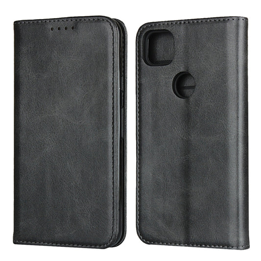 For Google Pixel 4a 4G Calf Texture Magnetic Horizontal Flip Leather Case with Holder & Card Slots & Wallet(Black) - Google Cases by buy2fix | Online Shopping UK | buy2fix