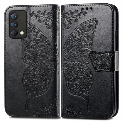 For OPPO Realme GT Master Butterfly Love Flower Embossed Horizontal Flip Leather Case with Holder & Card Slots & Wallet & Lanyard(Black) - Realme Cases by buy2fix | Online Shopping UK | buy2fix