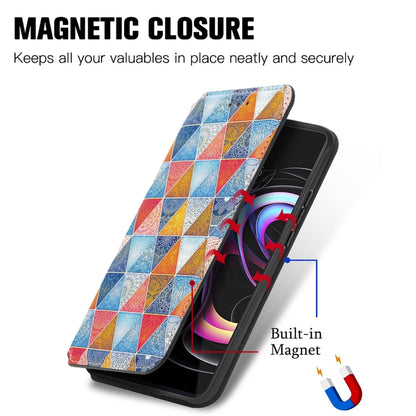 For Motorola Edge 20 Pro Colorful Magnetic Horizontal Flip PU Leather Case with Holder & Card Slot & Wallet(Rhombus Mandala) - Motorola Cases by buy2fix | Online Shopping UK | buy2fix