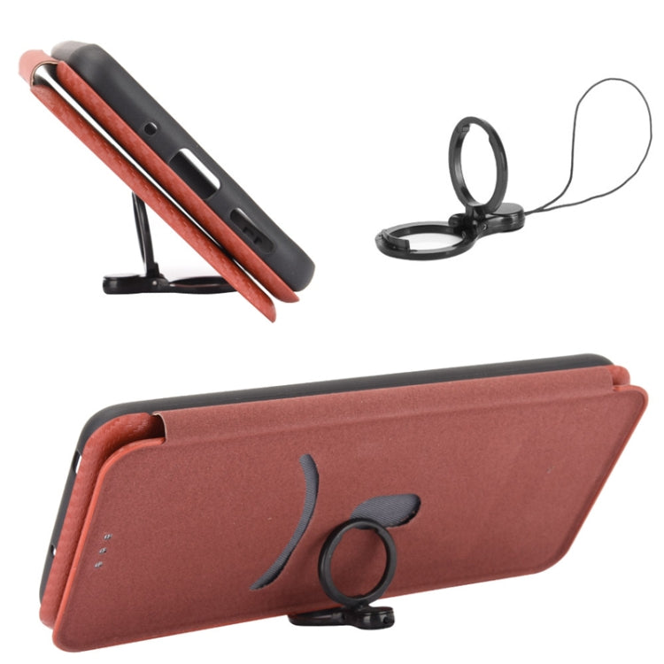 For Doogee S59 / S59 Pro Carbon Fiber Texture Horizontal Flip TPU + PC + PU Leather Case with Card Slot(Brown) - More Brand by buy2fix | Online Shopping UK | buy2fix