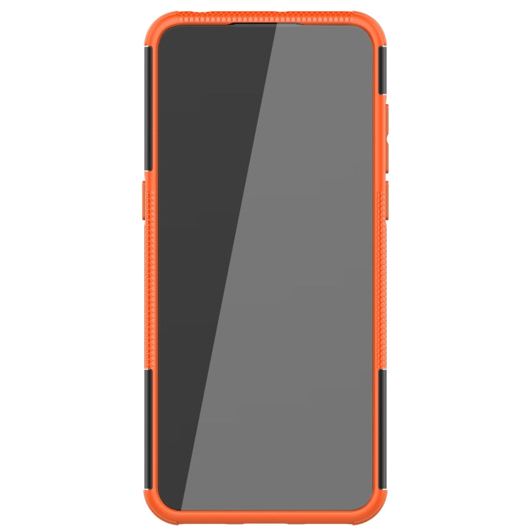 For Alcatel 3L (2021) Tire Texture Shockproof TPU+PC Protective Case with Holder(Orange) - Alcatel Cases by buy2fix | Online Shopping UK | buy2fix