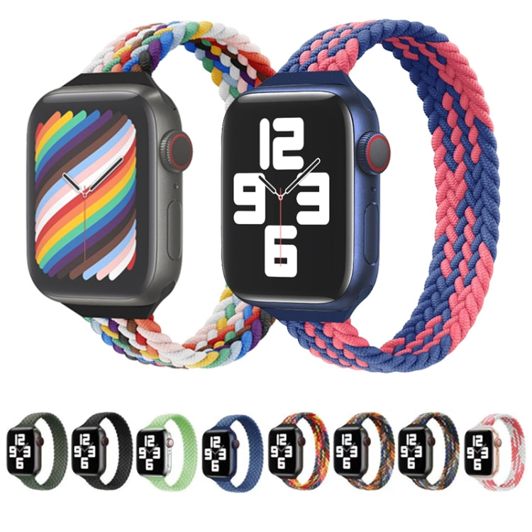 Small Waist Single Loop Nylon Braid Watch Band For Apple Watch Ultra 49mm&Watch Ultra 2 49mm / Series 9&8&7 45mm / SE 3&SE 2&6&SE&5&4 44mm / 3&2&1 42mm, Size:S 145mm(Camouflage Colorful) - Watch Bands by buy2fix | Online Shopping UK | buy2fix