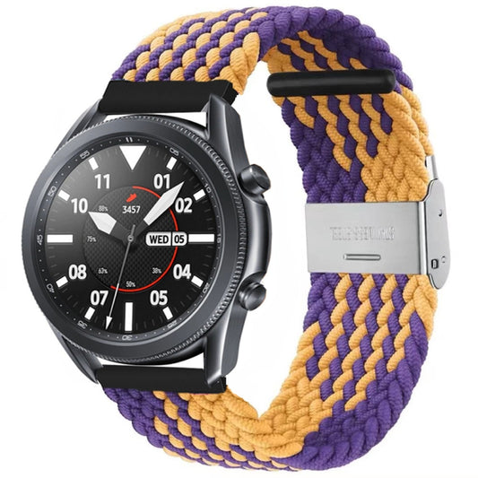 22mm Universal Metal Buckle Nylon Braided Watch Band(Purple Gold) - 22mm Bands by buy2fix | Online Shopping UK | buy2fix