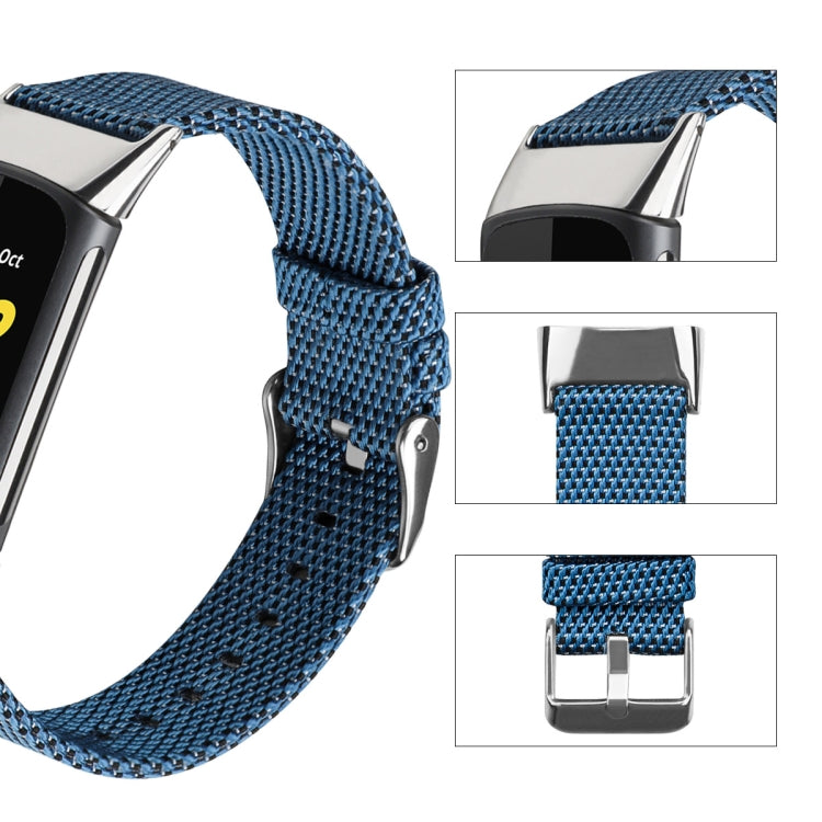 For Fitbit Charge 5 Nylon Canvas Watch Band(Blue) - Watch Bands by buy2fix | Online Shopping UK | buy2fix