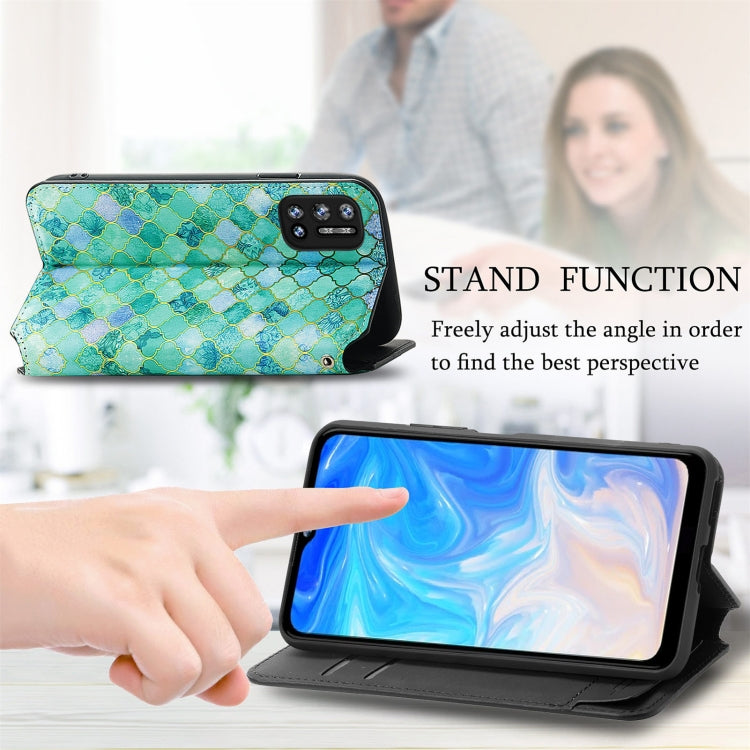 For Doogee N40 Pro CaseNeo Colorful Magnetic Leather Case with Holder & Card Slot & Wallet(Emerald) - More Brand by buy2fix | Online Shopping UK | buy2fix