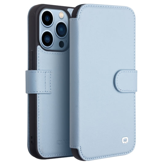 For iPhone 13 Pro QIALINO Magnetic Buckle Phone Leather Case with Card Slot (Sierra Blue) - iPhone 13 Pro Cases by QIALINO | Online Shopping UK | buy2fix