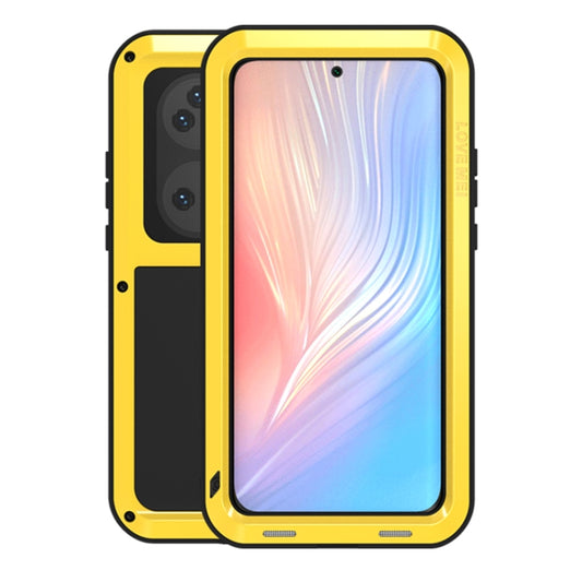 For Huawei P50 Pro LOVE MEI Metal Shockproof Waterproof Dustproof Protective Phone Case without Glass(Yellow) - Huawei Cases by LOVE MEI | Online Shopping UK | buy2fix