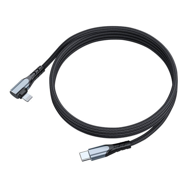 A6 PD 20W USB-C / Type-C to 8 Pin Elbow Data Cable for iPhone, iPad, Length:1m(Grey) - Normal Style Cable by buy2fix | Online Shopping UK | buy2fix