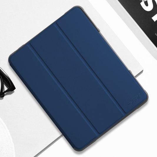 For iPad 9.7 Mutural Horizontal Flip PC + TPU + PU Leather Case with Holder & Pen Slot(Blue) - iPad Pro 9.7 inch Cases by Mutural | Online Shopping UK | buy2fix