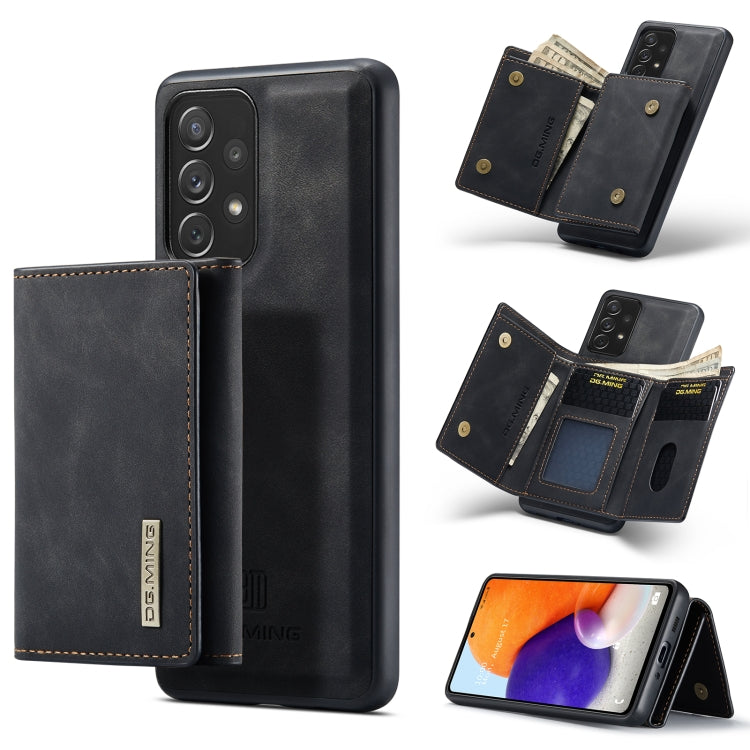 For Samsung Galaxy A73 5G DG.MING M1 Series 3-Fold Multi Card Wallet  Phone Case(Black) - Galaxy Phone Cases by DG.MING | Online Shopping UK | buy2fix