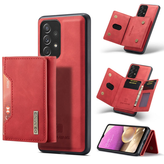 For Samsung Galaxy A33 5G DG.MING M2 Series 3-Fold Multi Card Bag Phone Case(Red) - Galaxy Phone Cases by DG.MING | Online Shopping UK | buy2fix