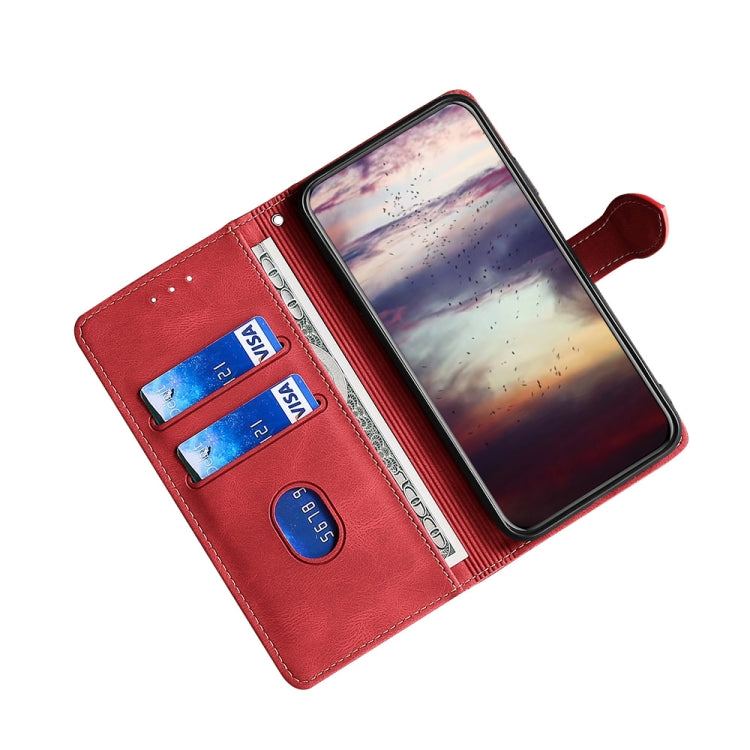 For Ulefone Note 11P Skin Feel Straw Hat Magnetic Buckle Leather Phone Case(Red) - Ulefone Cases by buy2fix | Online Shopping UK | buy2fix