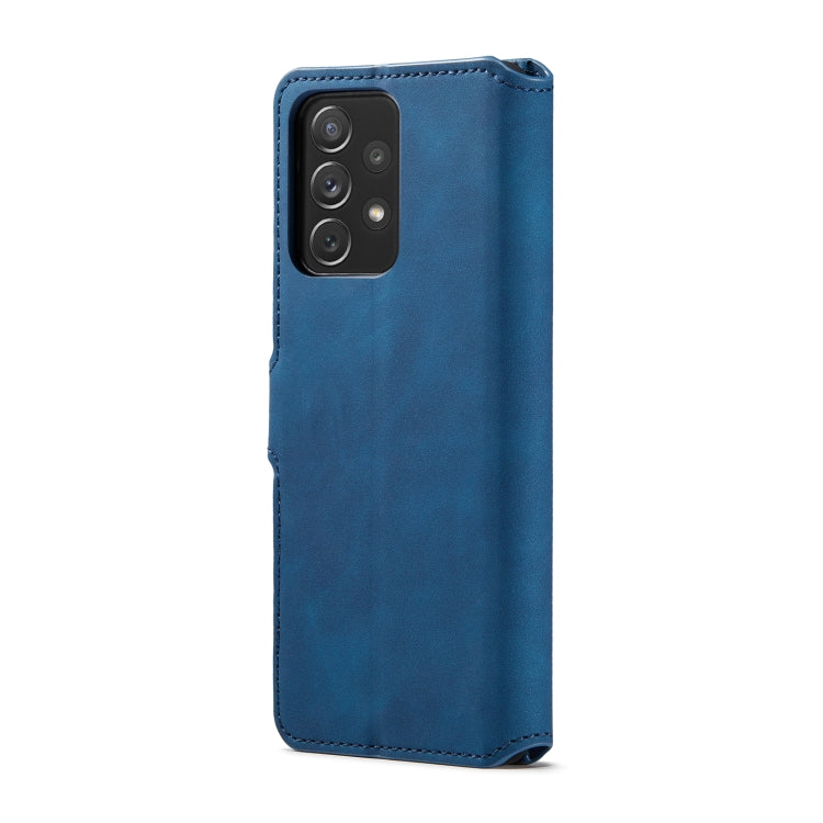 For Samsung Galaxy A73 5G DG.MING Retro Oil Edge Flip Leather Phone Case(Blue) - Galaxy Phone Cases by DG.MING | Online Shopping UK | buy2fix