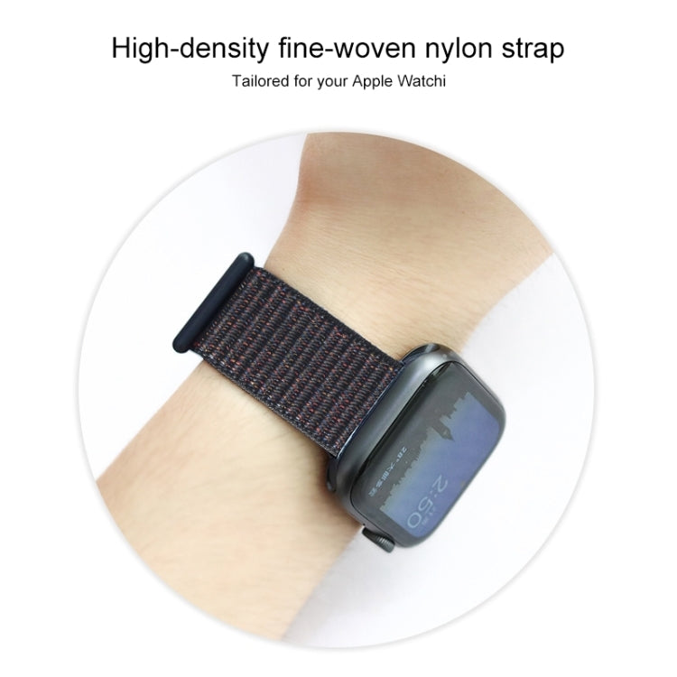 For Apple Watch Series 7 41mm / 6 & SE & 5 & 4 40mm / 3 & 2 & 1 38mm Mutural Nylon Watch Band(Black) - Watch Bands by Mutural | Online Shopping UK | buy2fix