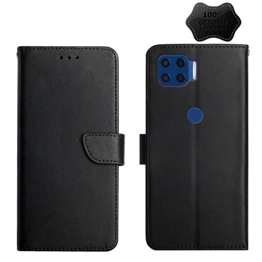 For Motorola Moto G 5G Plus Genuine Leather Fingerprint-proof Horizontal Flip Phone Case(Black) - Motorola Cases by buy2fix | Online Shopping UK | buy2fix