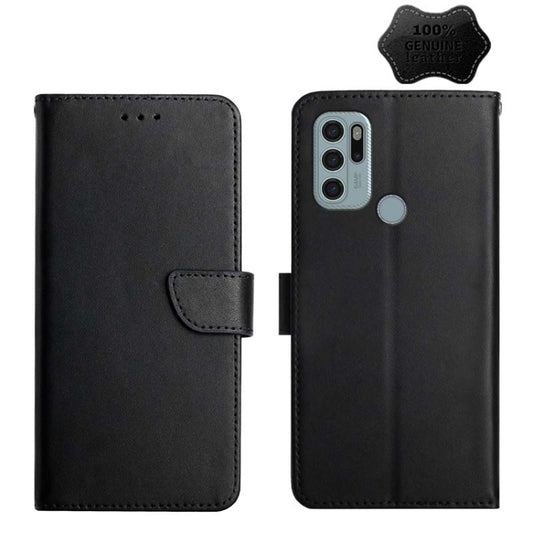 For Motorola Moto G60s Genuine Leather Fingerprint-proof Horizontal Flip Phone Case(Black) - Motorola Cases by buy2fix | Online Shopping UK | buy2fix