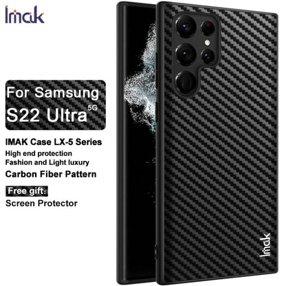 For Samsung Galaxy S22 Ultra 5G imak LX-5 Series PC + TPU Phone Case with Screen Protector(Carbon Fiber Texture) - Galaxy S22 Ultra 5G Cases by imak | Online Shopping UK | buy2fix