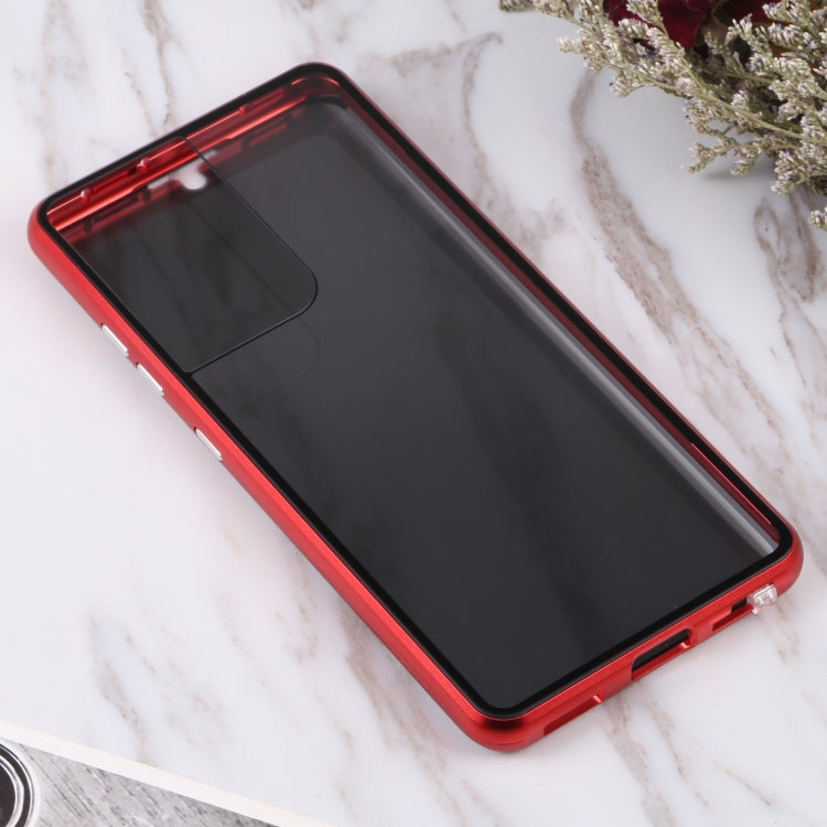 For Samsung Galaxy S21 Ultra 5G Anti-peeping Magnetic Double-sided Tempered Glass Phone Case(Red) - Galaxy S21 Ultra 5G Cases by buy2fix | Online Shopping UK | buy2fix