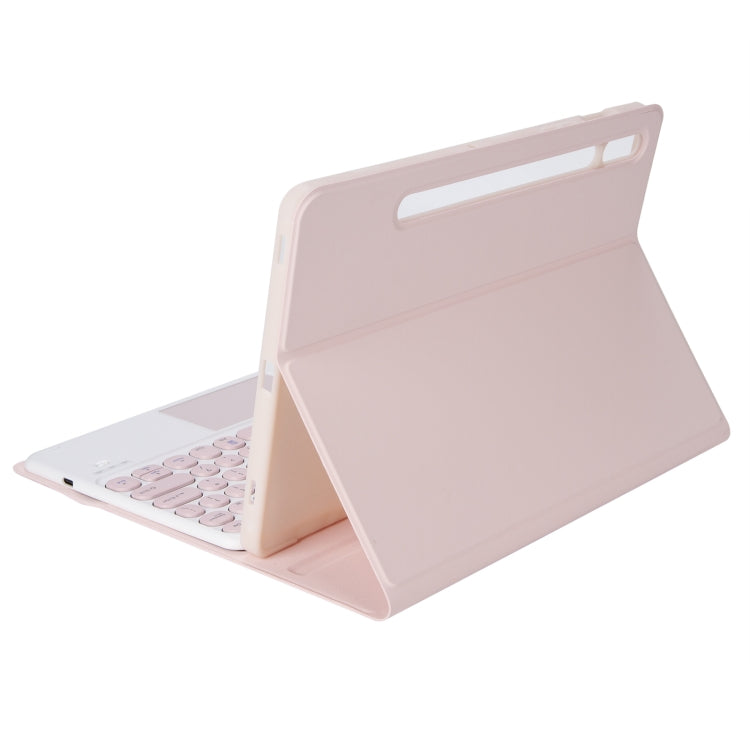 YA610B-A Candy Color Skin Feel Texture Round Keycap Bluetooth Keyboard Leather Case with Touchpad For Samsung Galaxy Tab S6 Lite 10.4 inch SM-P610 / SM-P615(Pink) - Samsung Keyboard by buy2fix | Online Shopping UK | buy2fix