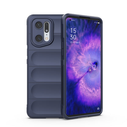 For OPPO Find X5 Pro Magic Shield TPU + Flannel Phone Case(Dark Blue) - OPPO Cases by buy2fix | Online Shopping UK | buy2fix