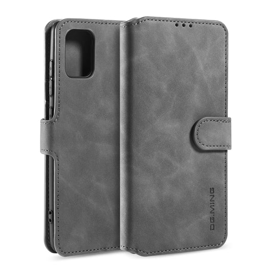 For Galaxy A51 DG.MING Retro Oil Side Horizontal Flip Case with Holder & Card Slots & Wallet(Grey) - Galaxy Phone Cases by DG.MING | Online Shopping UK | buy2fix