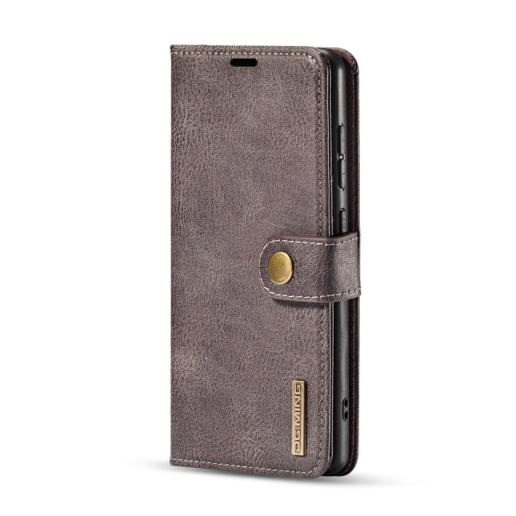 For Galaxy A51 DG.MING Crazy Horse Texture Flip Detachable Magnetic Leather Case with Holder & Card Slots & Wallet(Grey) - Galaxy Phone Cases by DG.MING | Online Shopping UK | buy2fix