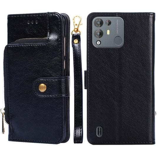 For Blackview A55 Pro Zipper Bag Leather Phone Case(Black) - More Brand by buy2fix | Online Shopping UK | buy2fix