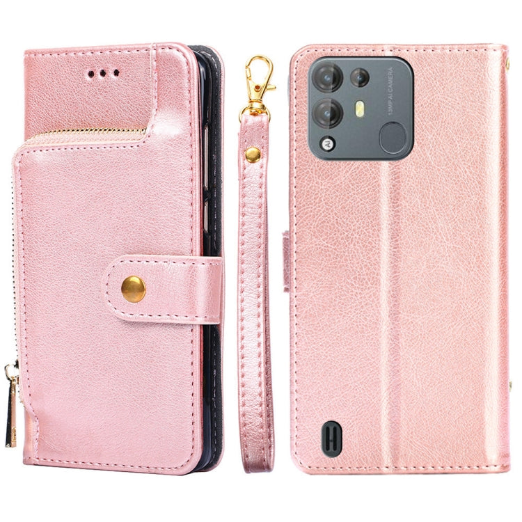 For Blackview A55 Pro Zipper Bag Leather Phone Case(Rose Gold) - More Brand by buy2fix | Online Shopping UK | buy2fix