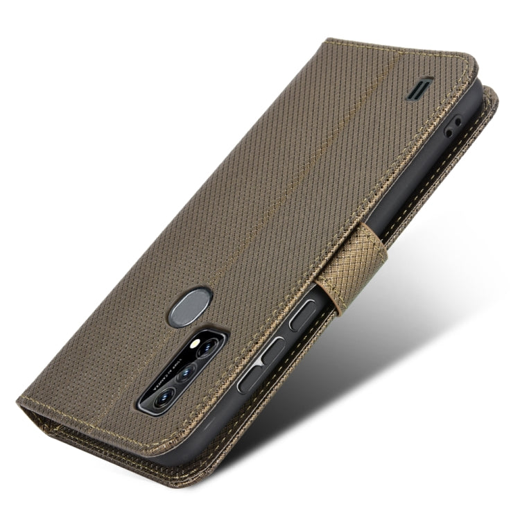 For Blackview A50 Diamond Texture Leather Phone Case(Brown) - More Brand by buy2fix | Online Shopping UK | buy2fix