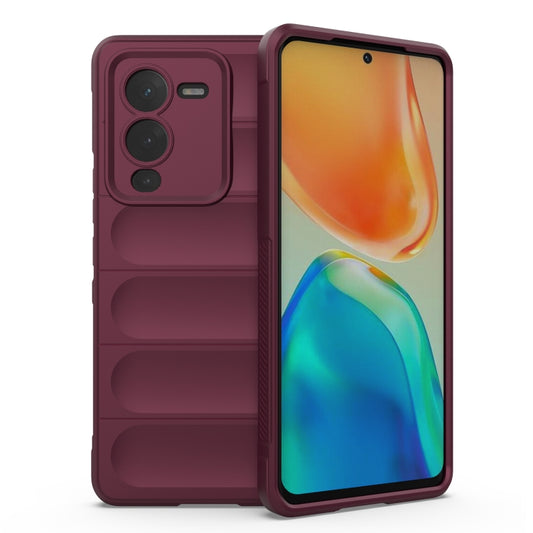 For vivo S15 Pro 5G Magic Shield TPU + Flannel Phone Case(Wine Red) - vivo Cases by buy2fix | Online Shopping UK | buy2fix