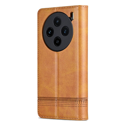 For vivo X100 AZNS Magnetic Calf Texture Leather Phone Case(Light Brown) - X100 Cases by AZNS | Online Shopping UK | buy2fix