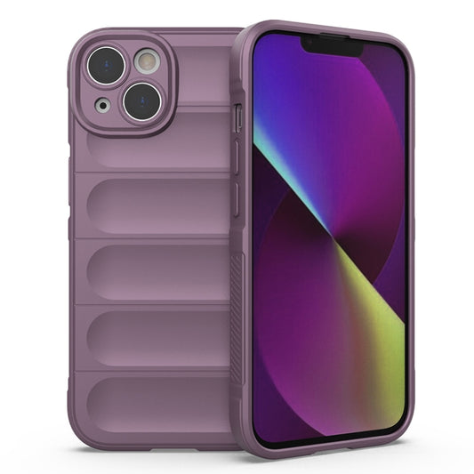 For iPhone 14 Magic Shield TPU + Flannel Phone Case (Purple) - iPhone 14 Cases by buy2fix | Online Shopping UK | buy2fix