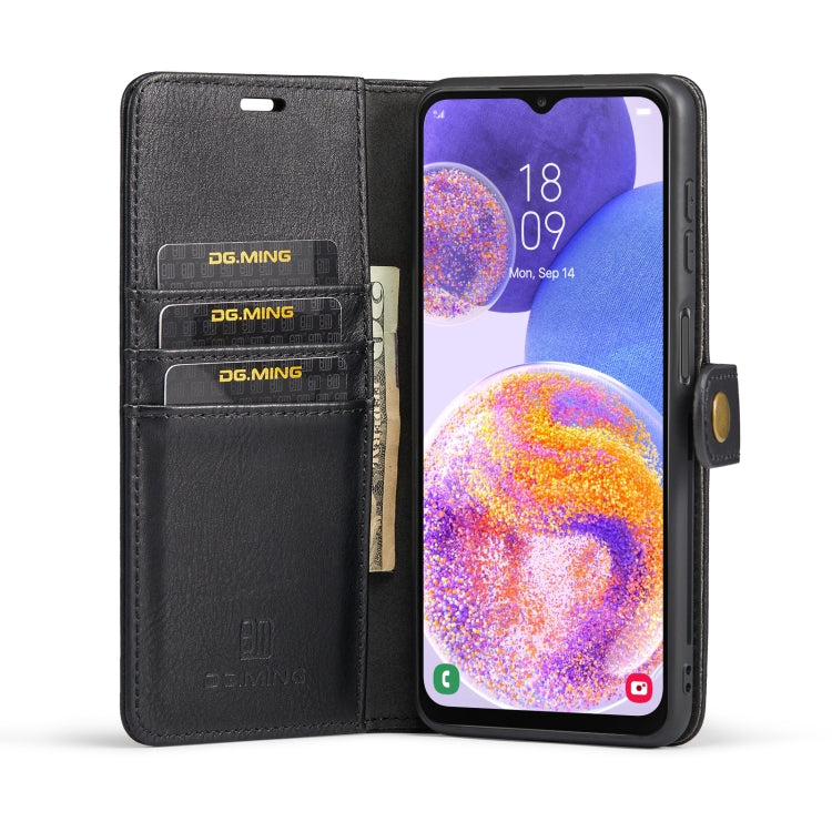 For Samsung Galaxy A23 5G DG.MING Crazy Horse Texture Detachable Magnetic Leather Phone Case(Black) - Galaxy Phone Cases by DG.MING | Online Shopping UK | buy2fix