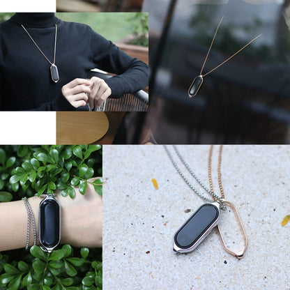 For Xiaomi Mi Band 5 / 6 MIJOBS Metal Pendant Stainless Steel Watch Necklace(Silver) - Watch Bands by MIJOBS | Online Shopping UK | buy2fix