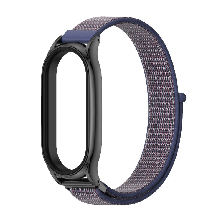 For Xiaomi Mi Band 7 / 7 NFC MIJOBS Plus Stainless Steel Case Nylon Watch Band(Midnight Blue Black) - Watch Bands by MIJOBS | Online Shopping UK | buy2fix