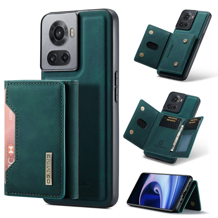 For OnePlus Ace/10R DG.MING M2 Series 3-Fold Multi Card Bag Phone Case(Green) - OnePlus Cases by DG.MING | Online Shopping UK | buy2fix