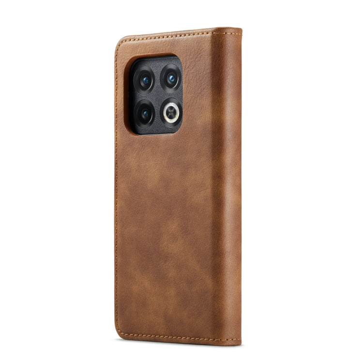 For OnePlus 10 Pro DG.MING Crazy Horse Texture Detachable Magnetic Leather Phone Case(Brown) - OnePlus Cases by DG.MING | Online Shopping UK | buy2fix