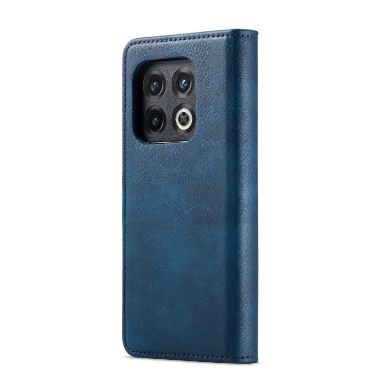 For OnePlus 10 Pro DG.MING Crazy Horse Texture Detachable Magnetic Leather Phone Case(Blue) - OnePlus Cases by DG.MING | Online Shopping UK | buy2fix