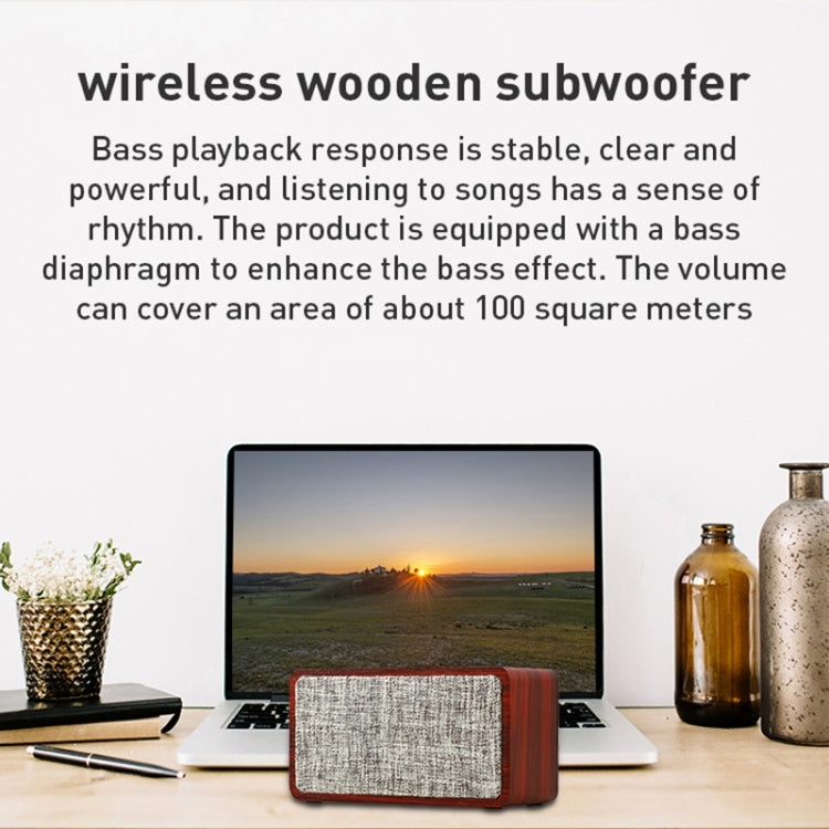 Q2 Subwoofer Wooden Wireless Bluetooth Speaker(Red) - Desktop Speaker by buy2fix | Online Shopping UK | buy2fix