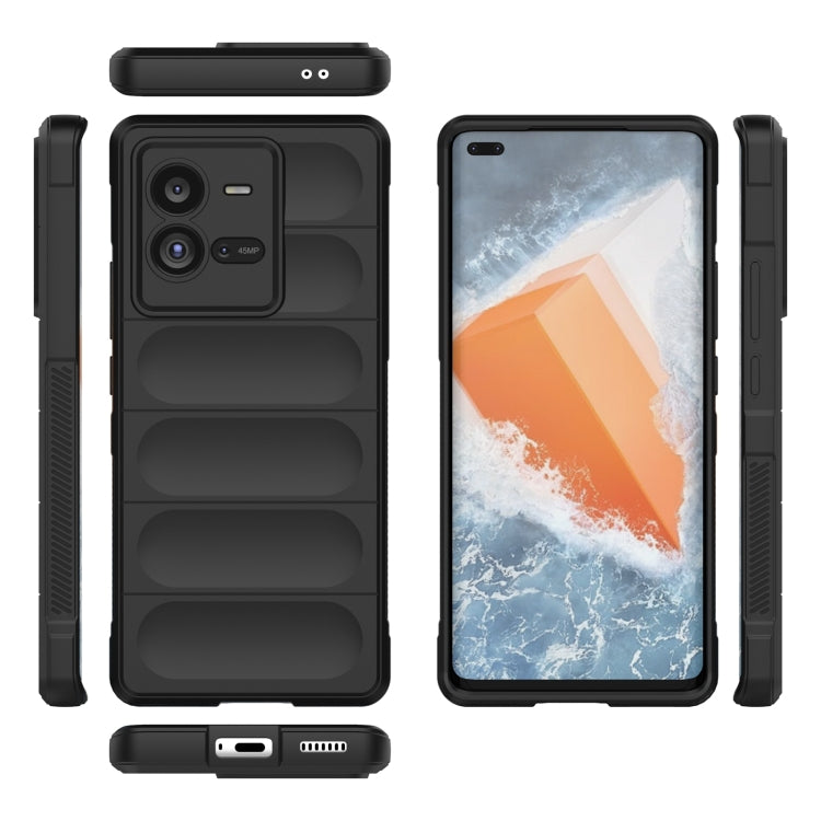 For vivo iQOO 10 Pro 5G Magic Shield TPU + Flannel Phone Case(Black) - vivo Cases by buy2fix | Online Shopping UK | buy2fix