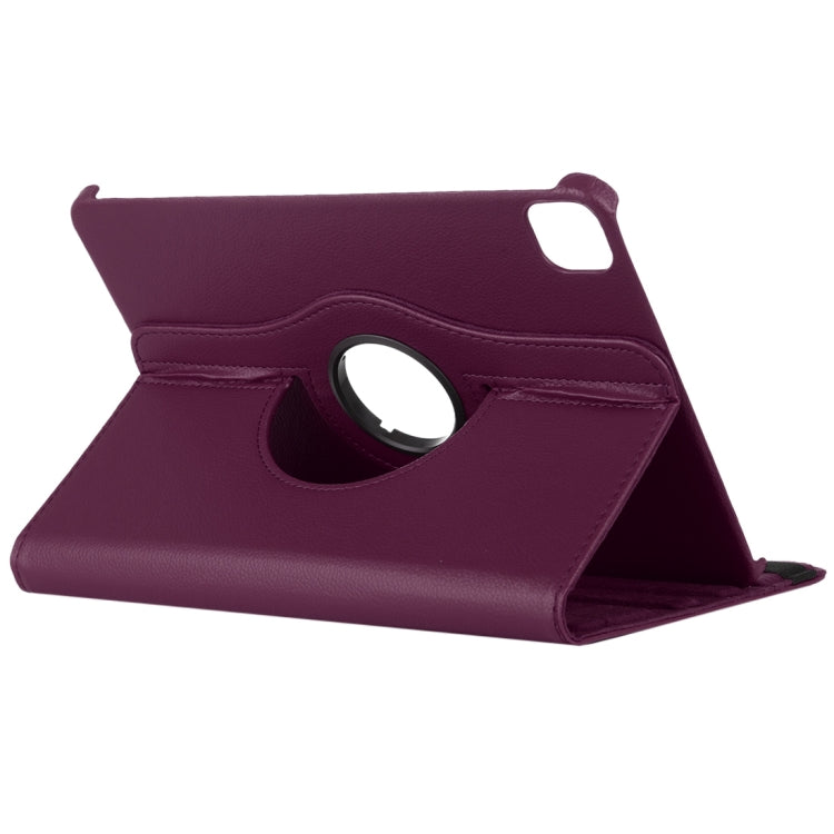 For iPad Air 13 2024 / iPad Pro 12.9 2022 / 2021 / 2020 Litchi Texture Horizontal Flip 360 Degrees Rotation Leather Tablet Case with Holder(Purple) - iPad Pro 12.9 (2022/2021) Cases by buy2fix | Online Shopping UK | buy2fix