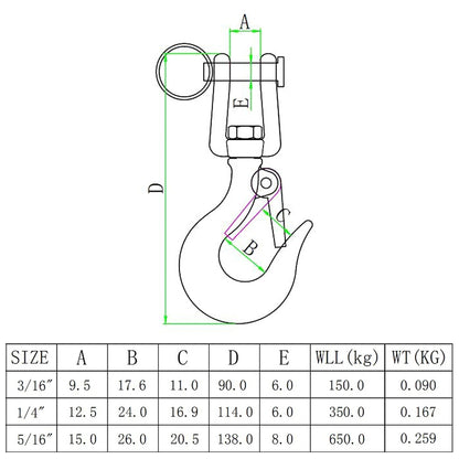 650kg Load Bearing 304 Stainless Steel Rotatable Fork Hoist Chain Lifting Cargo Hook - Marine Accessories & Parts by buy2fix | Online Shopping UK | buy2fix