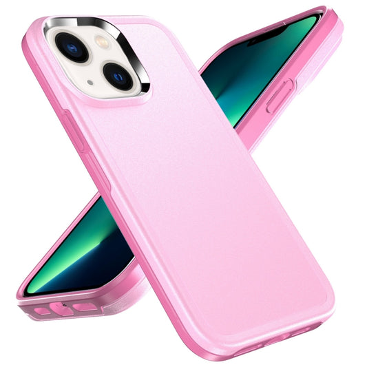 For iPhone 14 Double Solid Color Armor Phone Case (Pink) - iPhone 14 Cases by buy2fix | Online Shopping UK | buy2fix