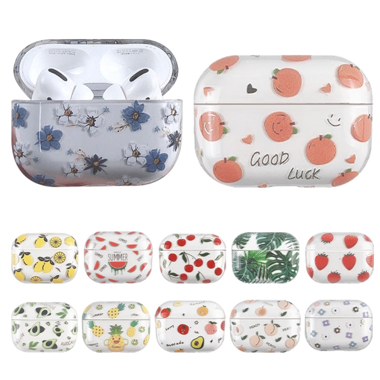 For AirPods Pro 2 Bronzing Fruit Pattern PC Earphone Hard Protective Case(Cherry) - For AirPods Pro 2 by buy2fix | Online Shopping UK | buy2fix