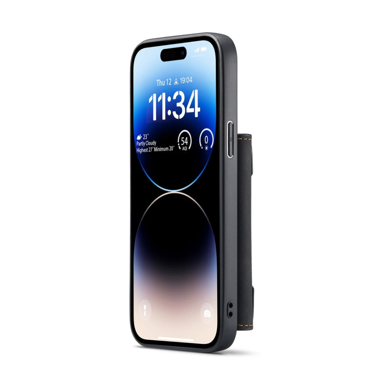 For iPhone 14 Pro DG.MING M2 Series 3-Fold Card Bag Leather Case(Black) - iPhone 14 Pro Cases by DG.MING | Online Shopping UK | buy2fix