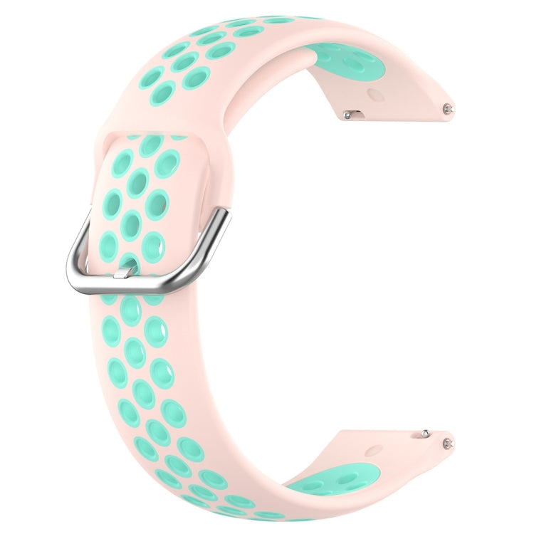 For Huawei Honor Magic Watch 2 46mm 22mm Clasp Two Color Sport Watch Band (Mint Green + Light Pink) - Watch Bands by buy2fix | Online Shopping UK | buy2fix