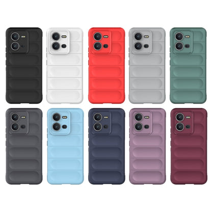 For vivo V25 5G Global Magic Shield TPU + Flannel Phone Case(Red) - vivo Cases by buy2fix | Online Shopping UK | buy2fix