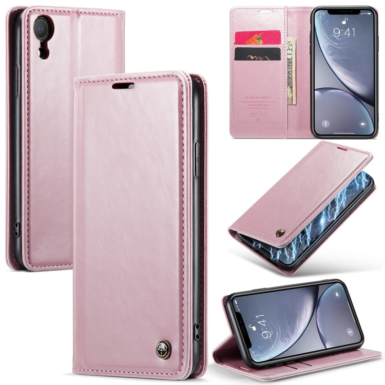 For iPhone XR CaseMe 003 Crazy Horse Texture Leather Phone Case(Pink) - More iPhone Cases by CaseMe | Online Shopping UK | buy2fix